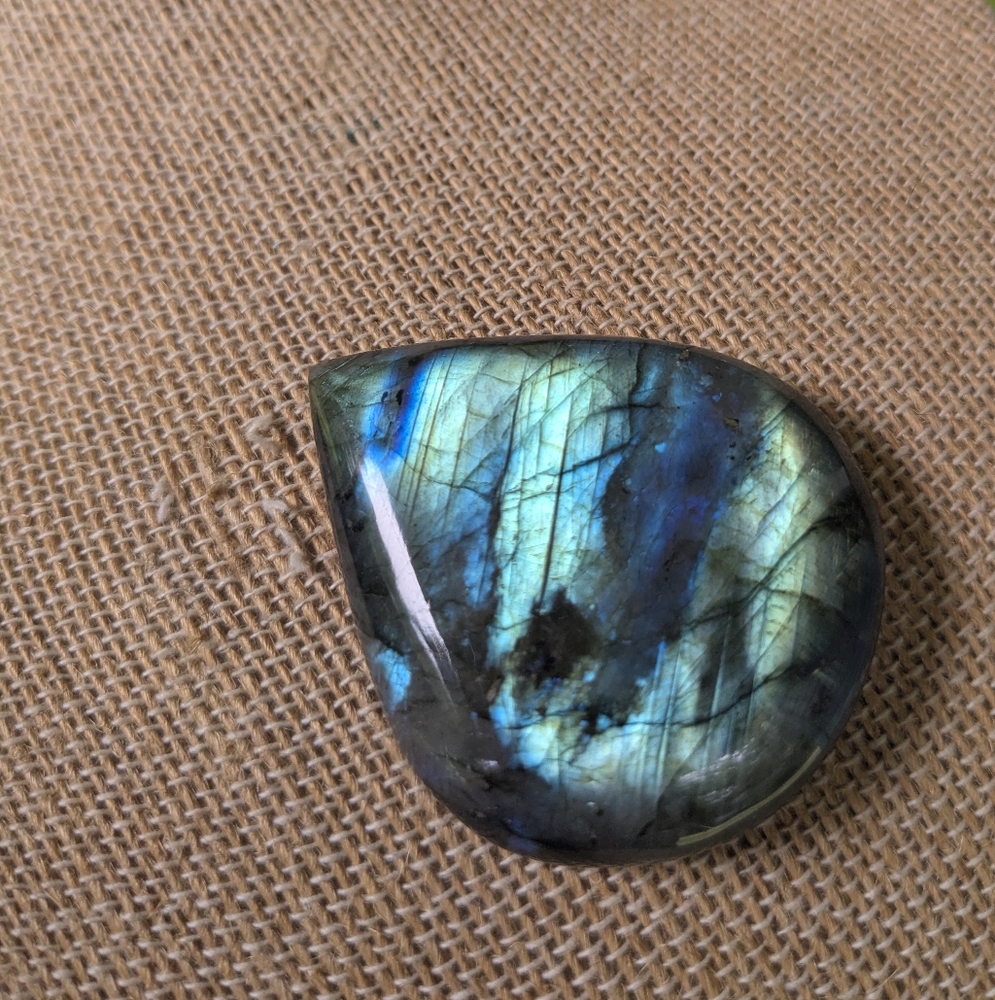 Large Labradorite Teardrop Gemstone Cabachon - Picture 14 of 17
